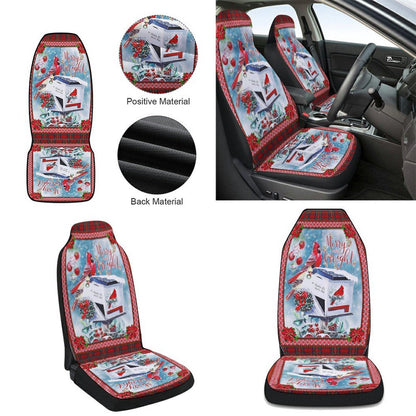 To Santa Clause Cardinal Christmas Cars Seat Cover, Christmas Car Seat Covers, Car Decor Gift