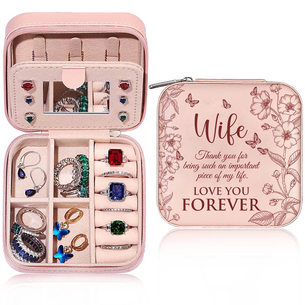 To Wife From Husband Thank You I Love You, Jewelry Case Gift For Wife, Mother's Day Jewelry Case, Gift For Her