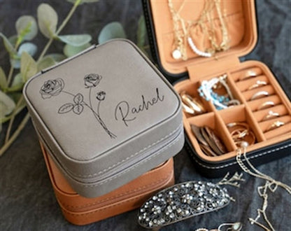 Travel Jewelry Box, Personalized Gifts For Her, Wedding Bridesmaid Gifts, Mother's Day Jewelry Case