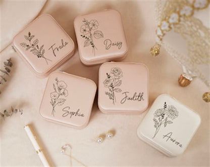 Travel Jewelry Box, Personalized Gifts For Her, Wedding Bridesmaid Gifts, Mother's Day Jewelry Case