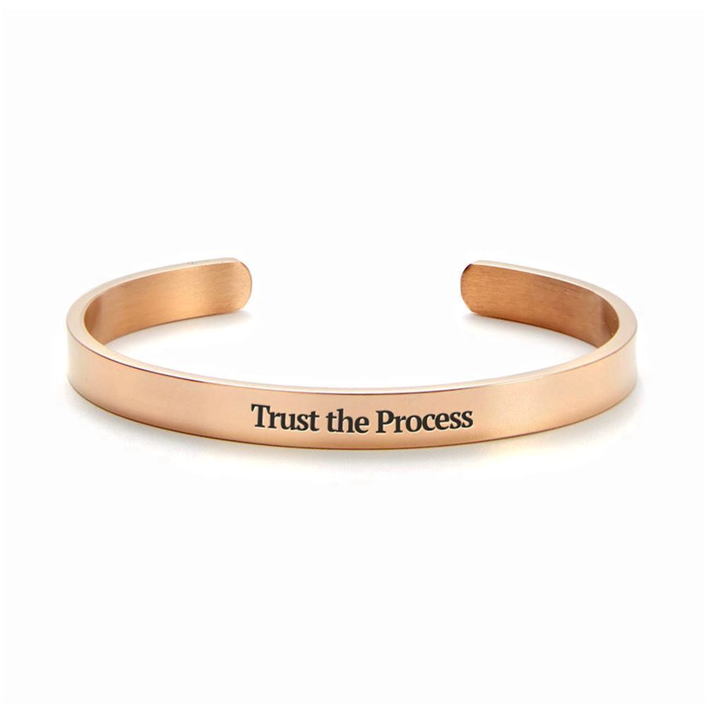 Trust the Process Personalized Cuff Bracelet, Christian Bracelet For Women, Bible Verse Bracelet, Christian Jewelry