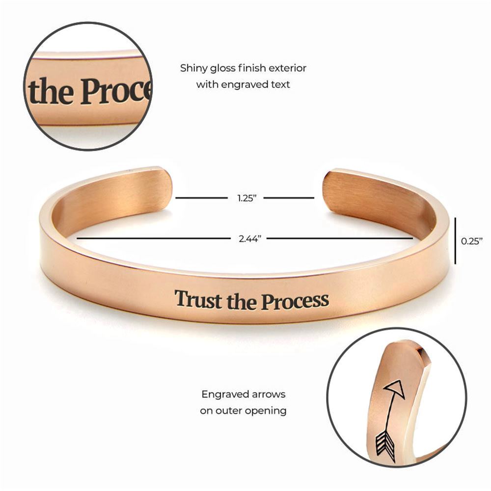 Trust the Process Personalized Cuff Bracelet, Christian Bracelet For Women, Bible Verse Bracelet, Christian Jewelry