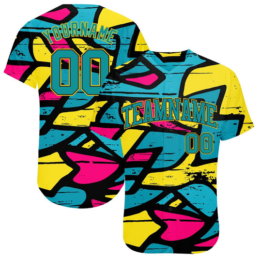 USA Baseball Jersey, Custom 3D Pattern Design Abstract Graffiti Authentic Baseball Jersey, Team Jerseys Baseball