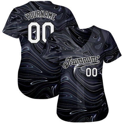 USA Baseball Jersey, Custom 3D Pattern Design Abstract Liquid Marbling Fluid Art Authentic Baseball Jersey, Team Jerseys Baseball