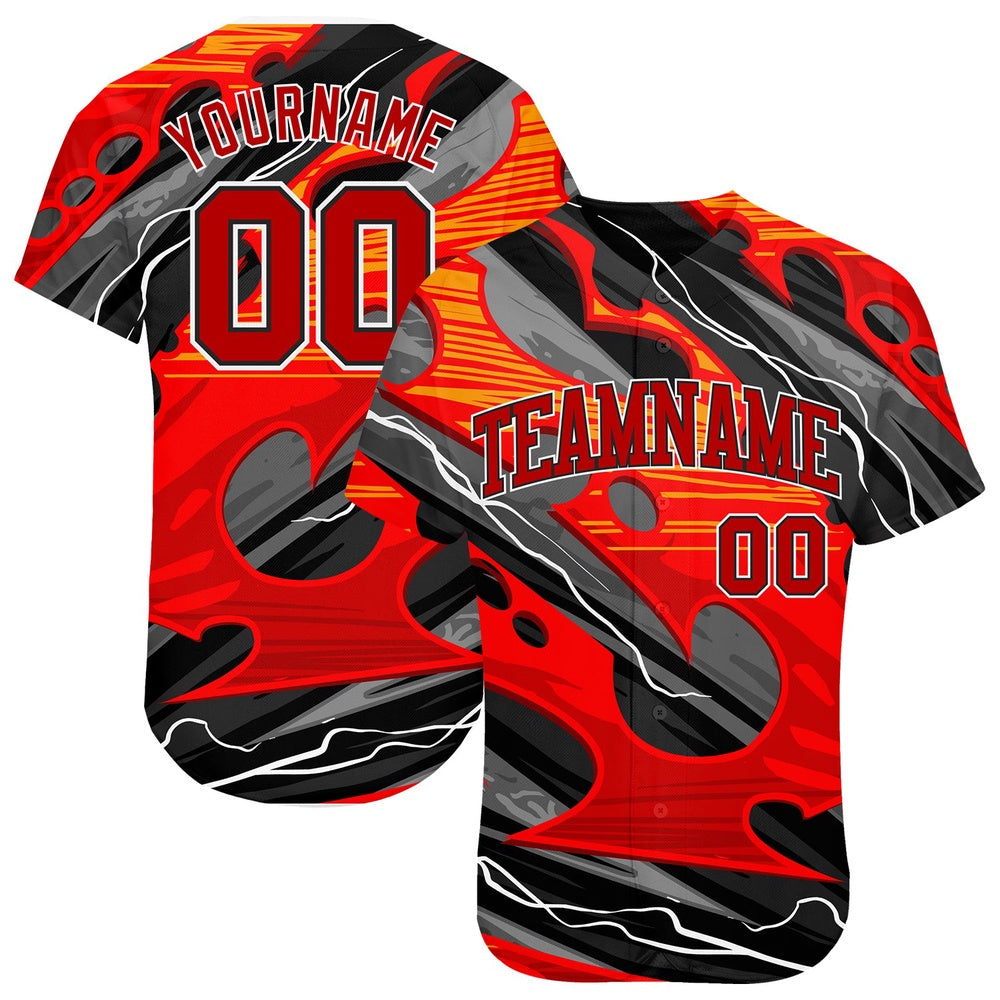 USA Baseball Jersey, Custom 3D Pattern Design Abstract Pattern For Sport Team Authentic Baseball Jersey, Team Jerseys Baseball