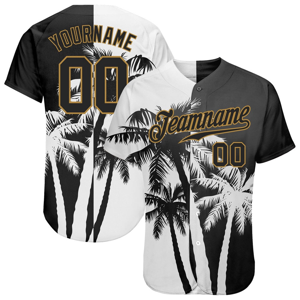 USA Baseball Jersey, Custom 3D Pattern Design Hawaii Coconut Trees Authentic Baseball Jersey, Team Jerseys Baseball