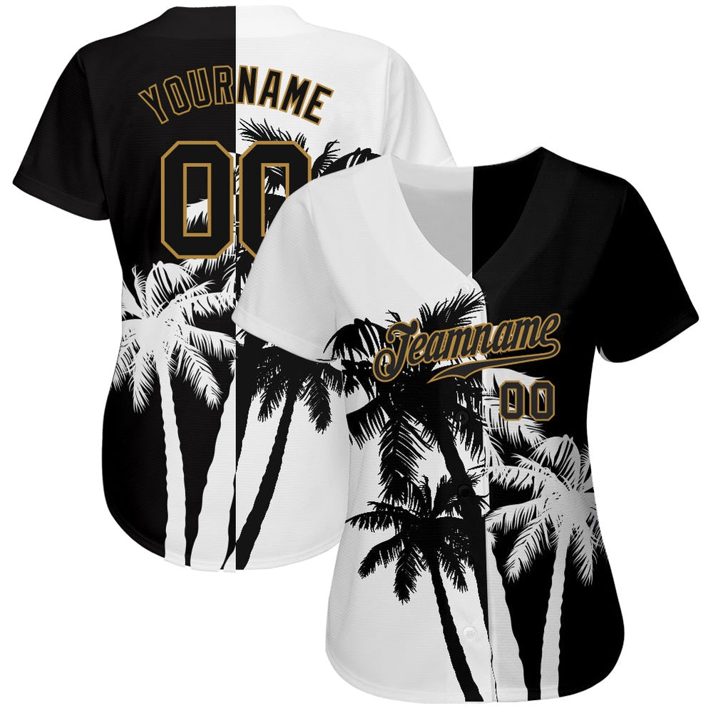 USA Baseball Jersey, Custom 3D Pattern Design Hawaii Coconut Trees Authentic Baseball Jersey, Team Jerseys Baseball