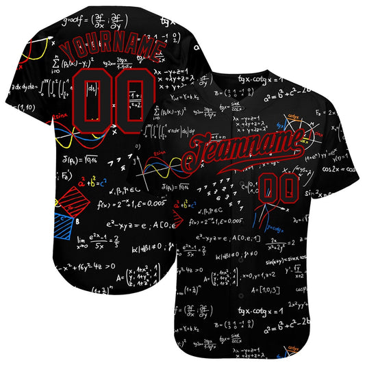 USA Baseball Jersey, Custom 3D Pattern Design Math Authentic Baseball Jersey, Team Jerseys Baseball