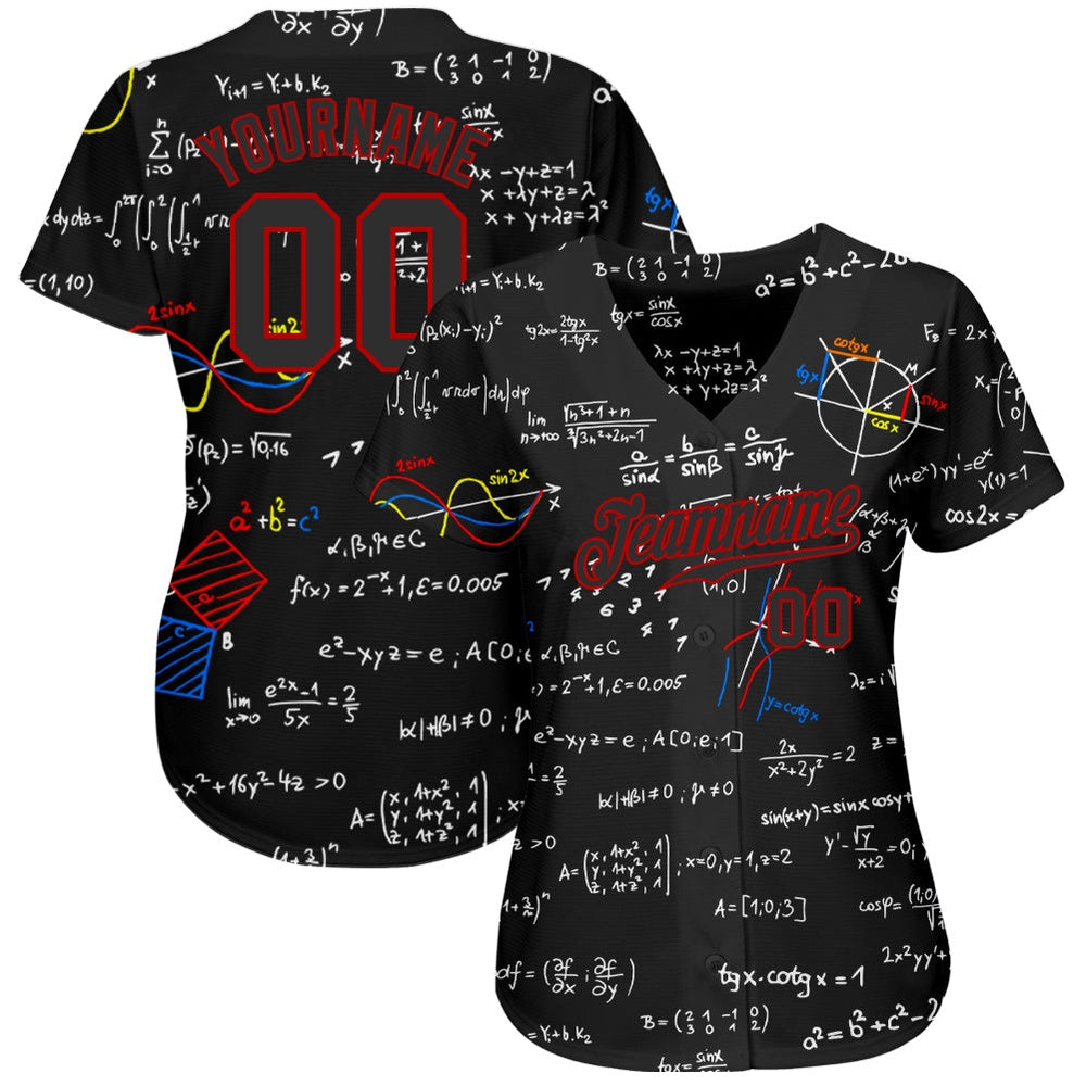USA Baseball Jersey, Custom 3D Pattern Design Math Authentic Baseball Jersey, Team Jerseys Baseball