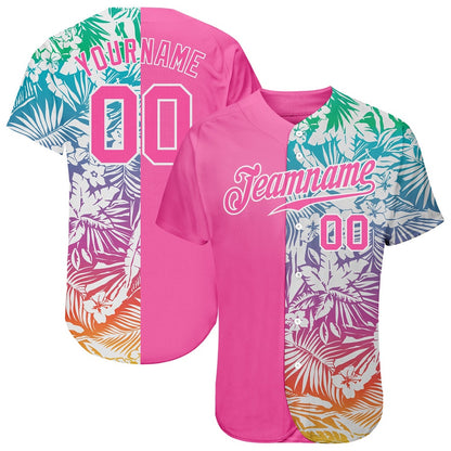 USA Baseball Jersey, Custom 3D Pattern Design Tropical Palm Leaves Authentic Baseball Jersey, Team Jerseys Baseball
