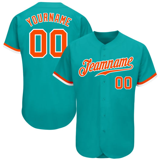 USA Baseball Jersey, Custom Aqua Orange White Authentic Baseball Jersey, Team Jerseys Baseball