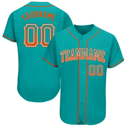 USA Baseball Jersey, Custom Aqua Orange White Authentic Drift Fashion Baseball Jersey, Team Jerseys Baseball
