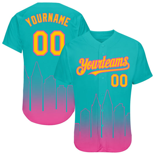 USA Baseball Jersey, Custom Aqua Yellow Pink 3D San Diego City Edition Fade Fashion Authentic Baseball Jersey, Team Jerseys Baseball
