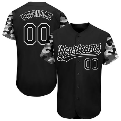 USA Baseball Jersey, Custom Black Black Camo 3D Pattern Design Authentic Baseball Jersey, Team Jerseys Baseball