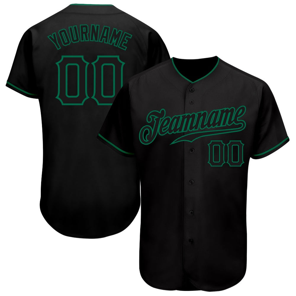 USA Baseball Jersey, Custom Black Black Kelly Green Authentic Baseball Jersey, Team Jerseys Baseball