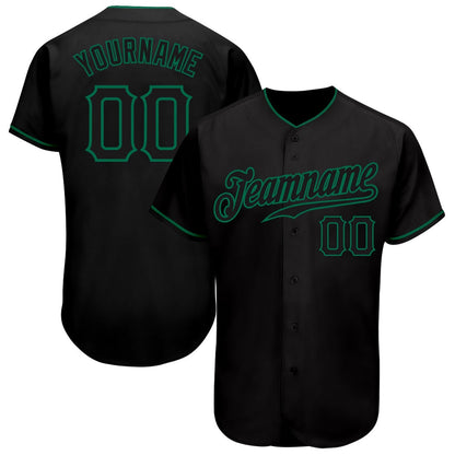 USA Baseball Jersey, Custom Black Black Kelly Green Authentic Baseball Jersey, Team Jerseys Baseball