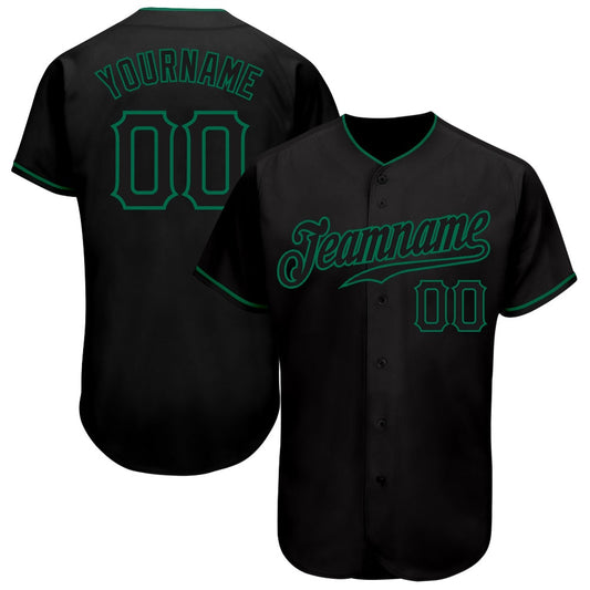 USA Baseball Jersey, Custom Black Black Kelly Green Authentic Baseball Jersey, Team Jerseys Baseball