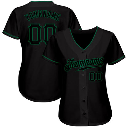 USA Baseball Jersey, Custom Black Black Kelly Green Authentic Baseball Jersey, Team Jerseys Baseball