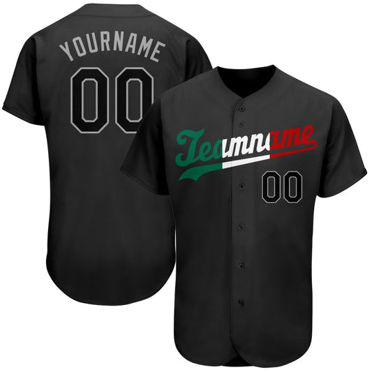 USA Baseball Jersey, Custom Black Black Kelly Green Authentic Split Fashion Baseball Jersey, Team Jerseys Baseball