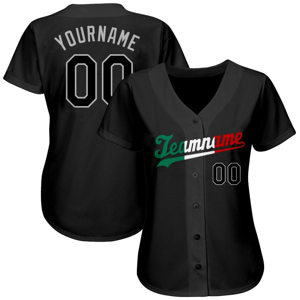 USA Baseball Jersey, Custom Black Black Kelly Green Authentic Split Fashion Baseball Jersey, Team Jerseys Baseball