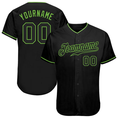 USA Baseball Jersey, Custom Black Black Neon Green Authentic Baseball Jersey, Team Jerseys Baseball
