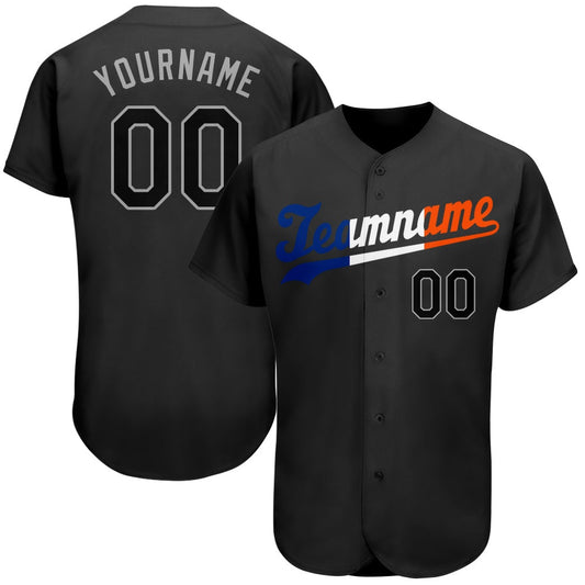 USA Baseball Jersey, Custom Black Black Orange Authentic Split Fashion Baseball Jersey, Team Jerseys Baseball