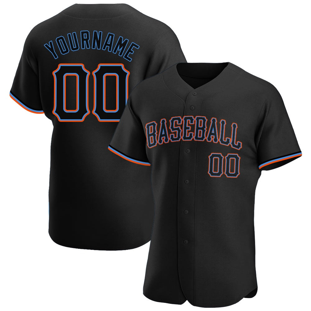 USA Baseball Jersey, Custom Black Black Powder Blue Authentic Baseball Jersey, Team Jerseys Baseball