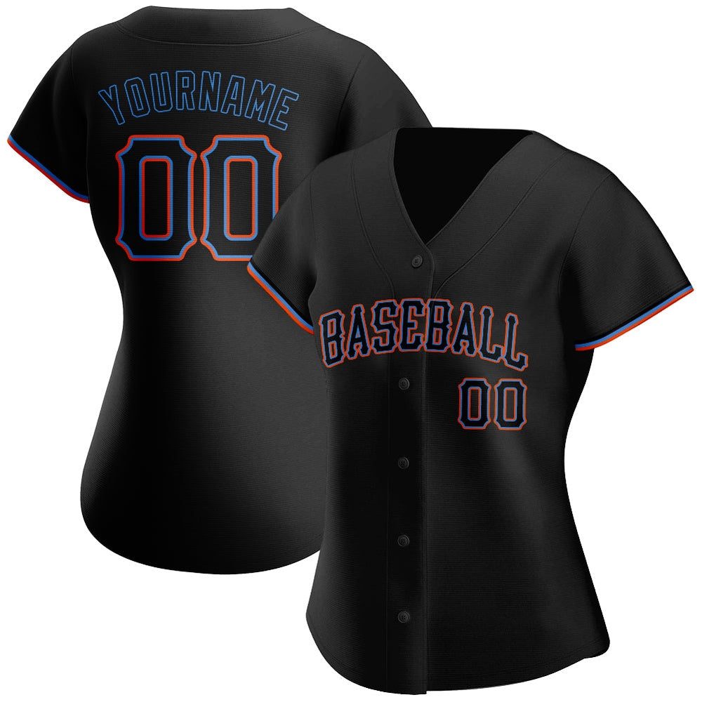 USA Baseball Jersey, Custom Black Black Powder Blue Authentic Baseball Jersey, Team Jerseys Baseball