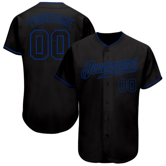 USA Baseball Jersey, Custom Black Black Royal Authentic Baseball Jersey, Team Jerseys Baseball