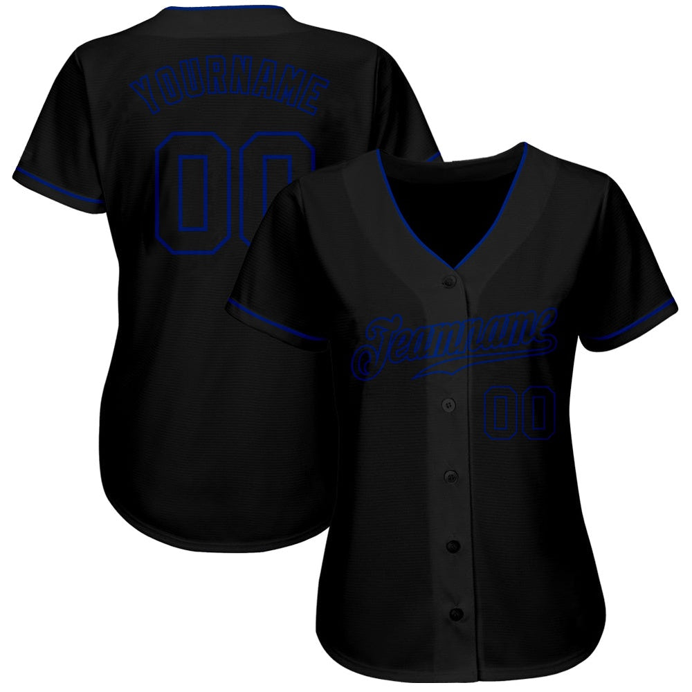 USA Baseball Jersey, Custom Black Black Royal Authentic Baseball Jersey, Team Jerseys Baseball