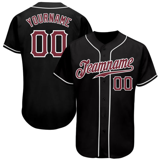 USA Baseball Jersey, Custom Black Burgundy White Authentic Baseball Jersey, Team Jerseys Baseball