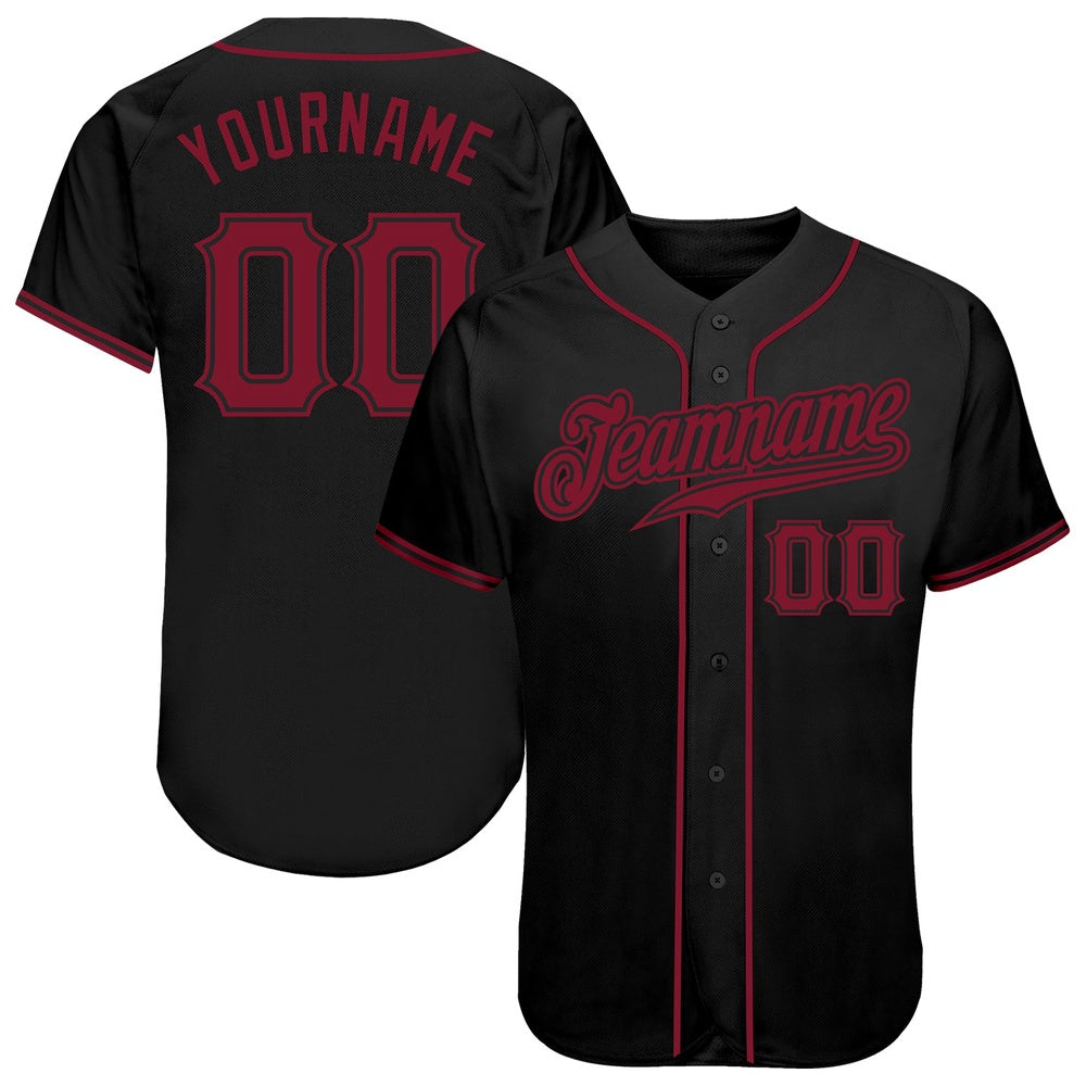 USA Baseball Jersey, Custom Black Crimson Authentic Baseball Jersey, Team Jerseys Baseball