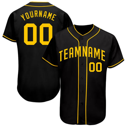 USA Baseball Jersey, Custom Black Gold Authentic Baseball Jersey, Team Jerseys Baseball
