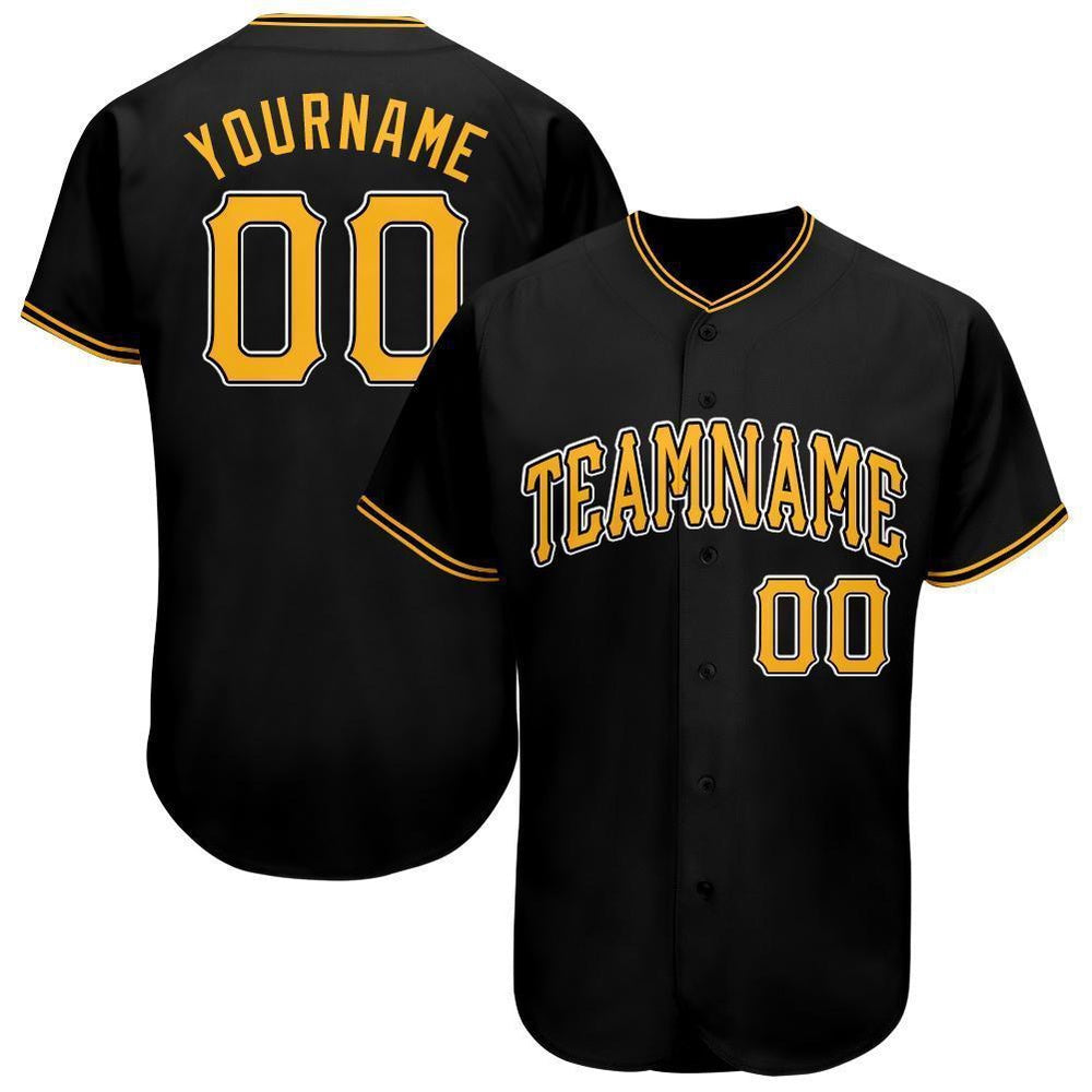 USA Baseball Jersey, Custom Black Gold White Baseball Jersey, Team Jerseys Baseball