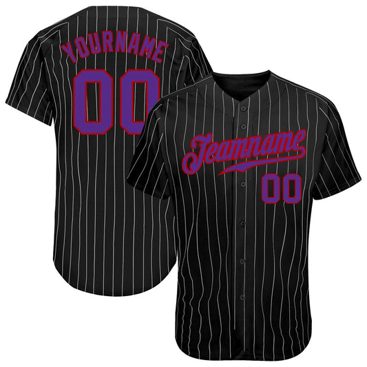 USA Baseball Jersey, Custom Black Gray Pinstripe Purple Red Authentic Baseball Jersey, Team Jerseys Baseball