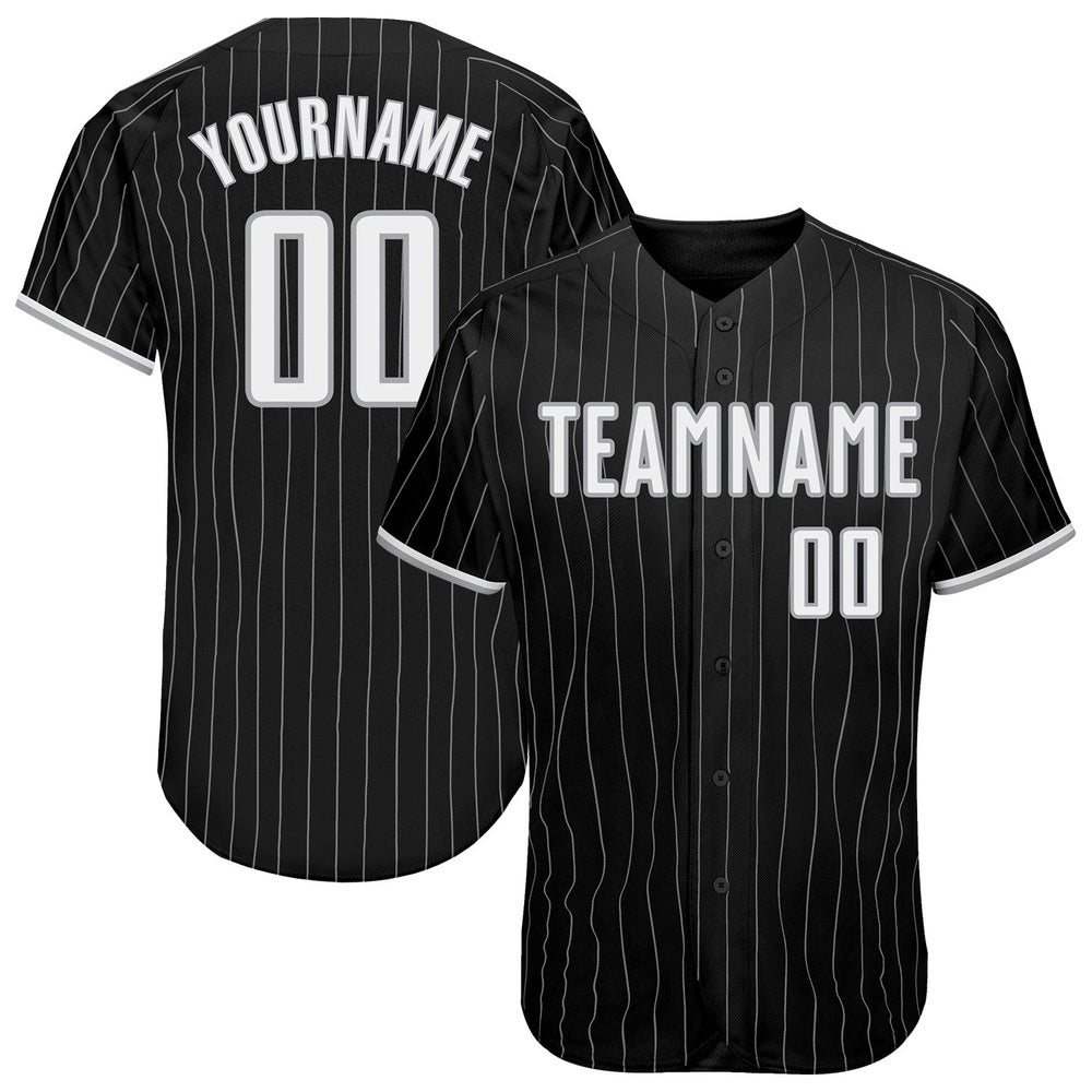USA Baseball Jersey, Custom Black Gray Pinstripe White Gray Authentic Baseball Jersey, Team Jerseys Baseball