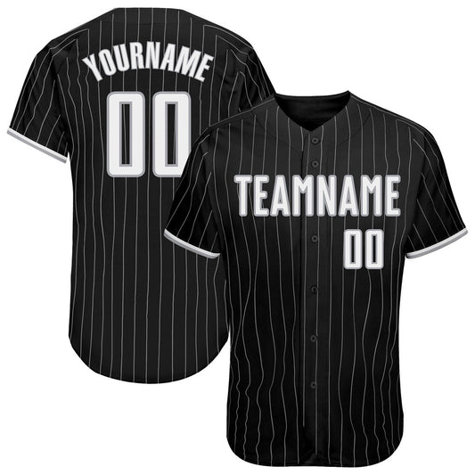 USA Baseball Jersey, Custom Black Gray Pinstripe White Gray Authentic Baseball Jersey, Team Jerseys Baseball