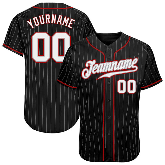 USA Baseball Jersey, Custom Black Gray Pinstripe White Red Authentic Baseball Jersey, Team Jerseys Baseball