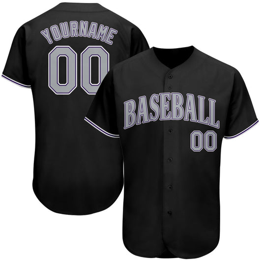 USA Baseball Jersey, Custom Black Gray Purple Authentic Baseball Jersey, Team Jerseys Baseball