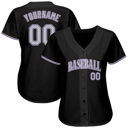 USA Baseball Jersey, Custom Black Gray Purple Authentic Baseball Jersey, Team Jerseys Baseball