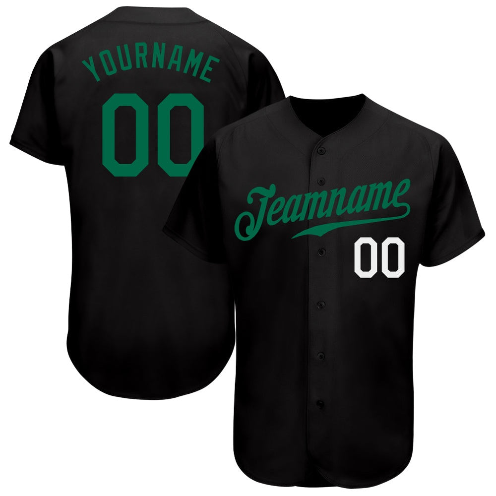 USA Baseball Jersey, Custom Black Kelly Green White Authentic Baseball Jersey, Team Jerseys Baseball