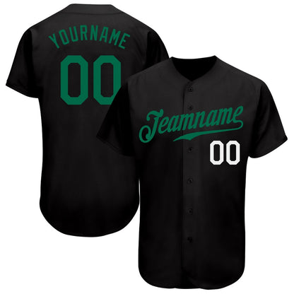 USA Baseball Jersey, Custom Black Kelly Green White Authentic Baseball Jersey, Team Jerseys Baseball