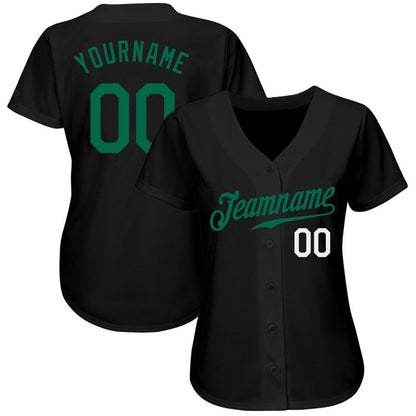 USA Baseball Jersey, Custom Black Kelly Green White Authentic Baseball Jersey, Team Jerseys Baseball