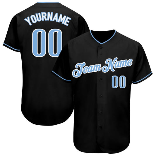 USA Baseball Jersey, Custom Black Light Blue White Authentic Baseball Jersey, Team Jerseys Baseball