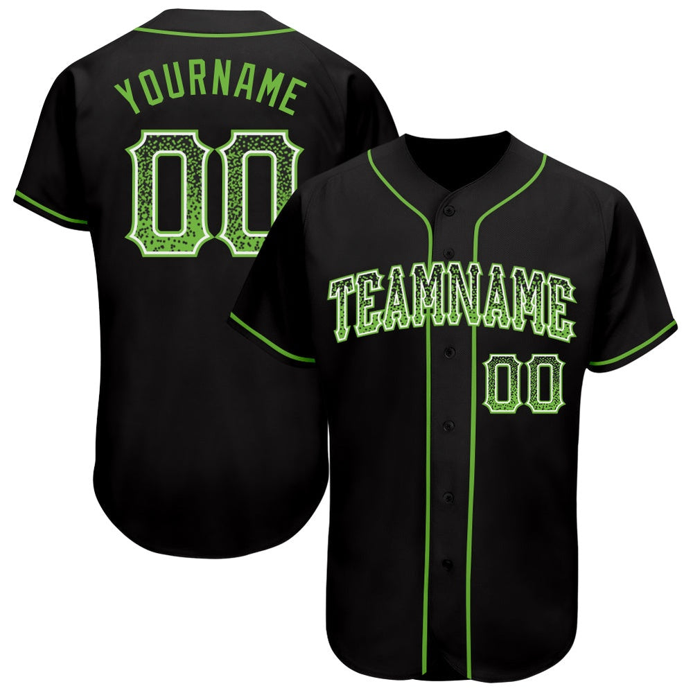 USA Baseball Jersey, Custom Black Neon Green White Authentic Drift Fashion Baseball Jersey, Team Jerseys Baseball