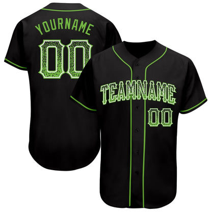 USA Baseball Jersey, Custom Black Neon Green White Authentic Drift Fashion Baseball Jersey, Team Jerseys Baseball