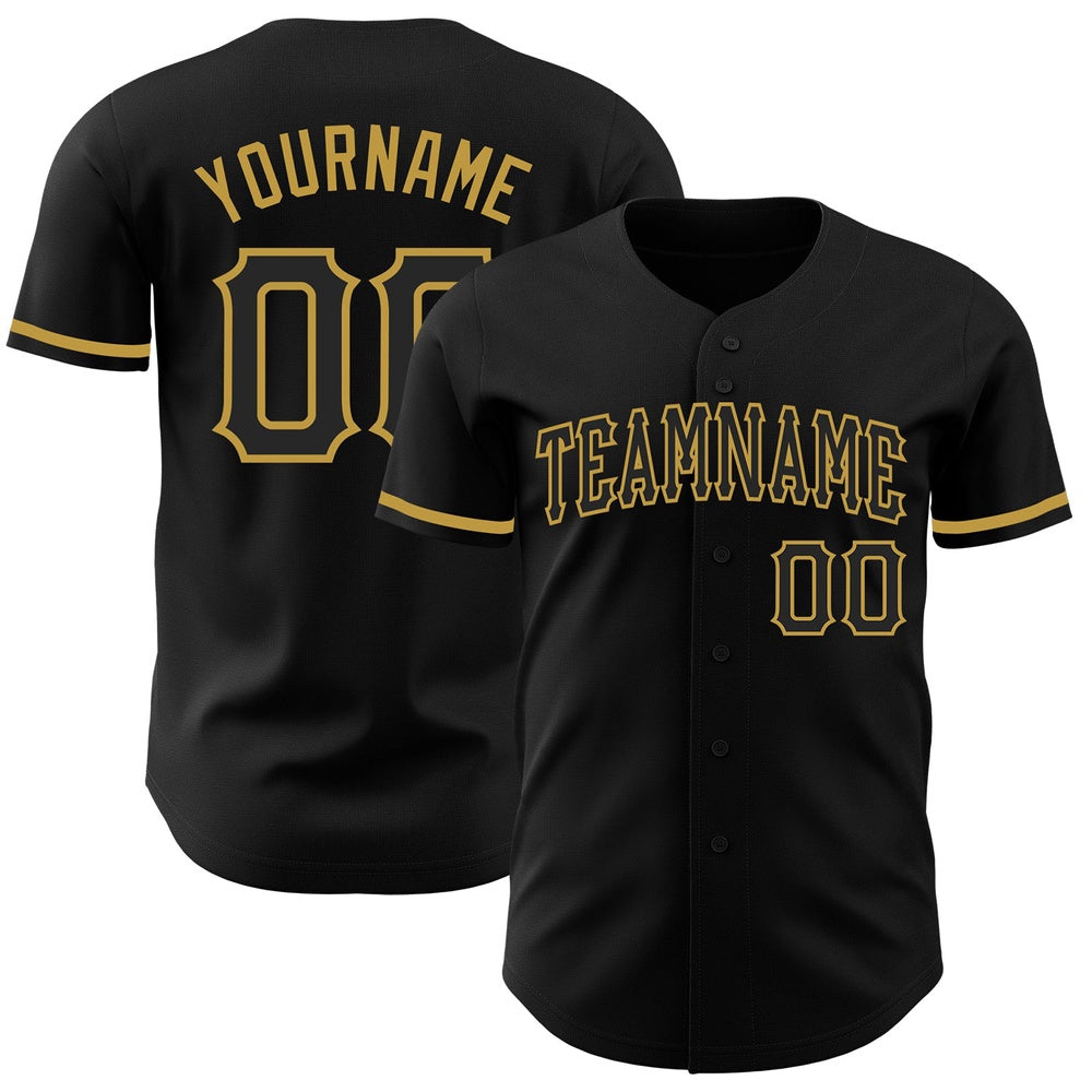 USA Baseball Jersey, Custom Black Old Gold Authentic Baseball Jersey, Team Jerseys Baseball