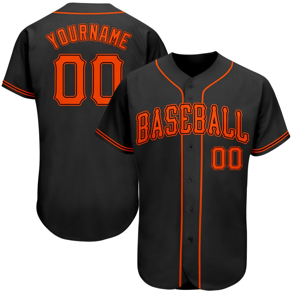 USA Baseball Jersey, Custom Black Orange Authentic Baseball Jersey, Team Jerseys Baseball