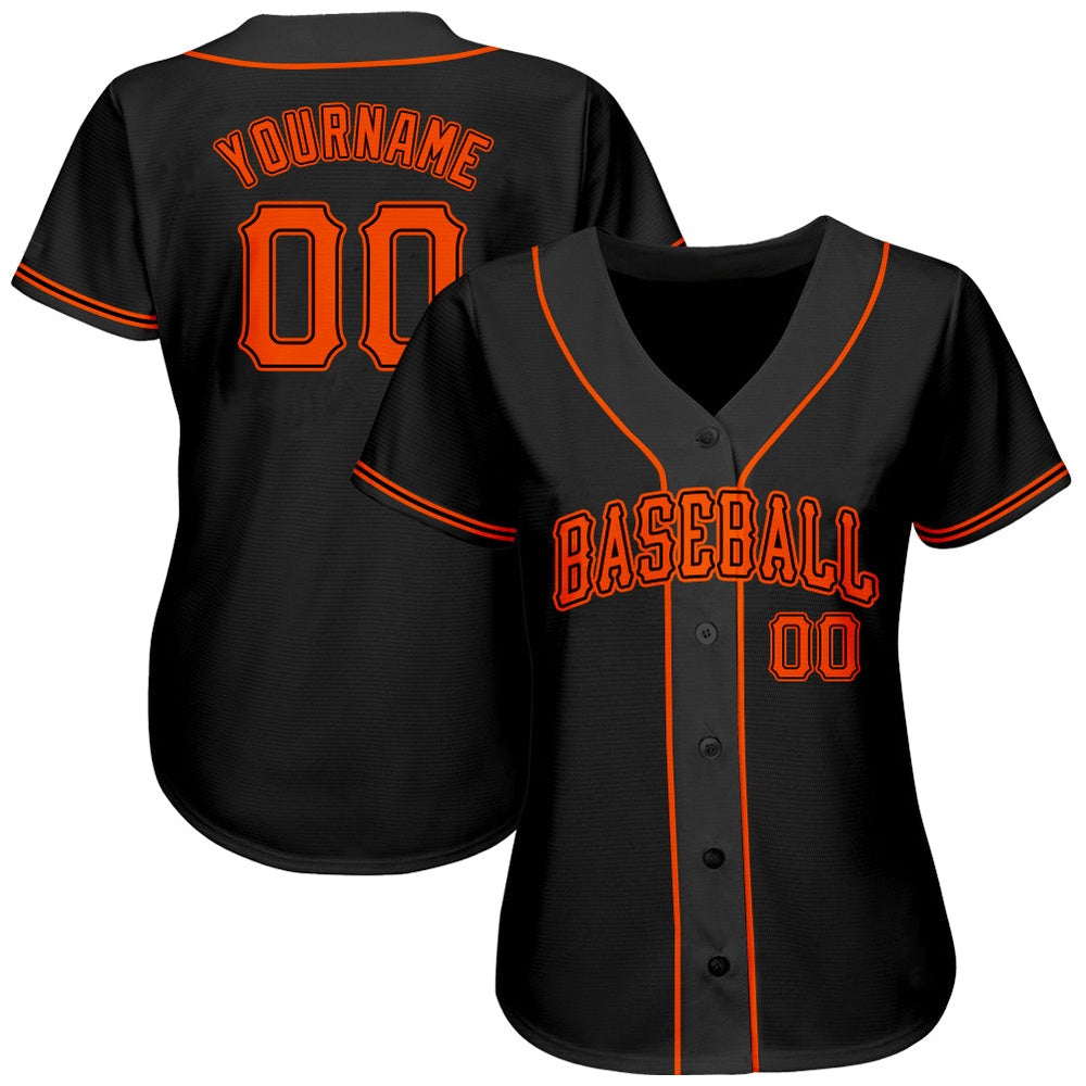 USA Baseball Jersey, Custom Black Orange Authentic Baseball Jersey, Team Jerseys Baseball