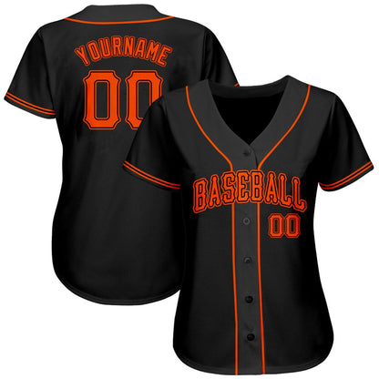 USA Baseball Jersey, Custom Black Orange Authentic Baseball Jersey, Team Jerseys Baseball